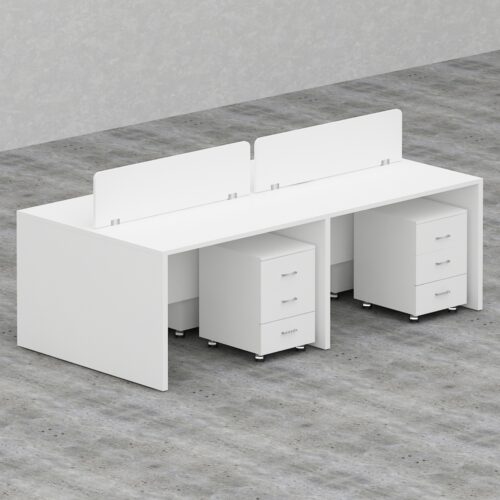 Rayan Series Cluster of 4x Face to Face Workstation